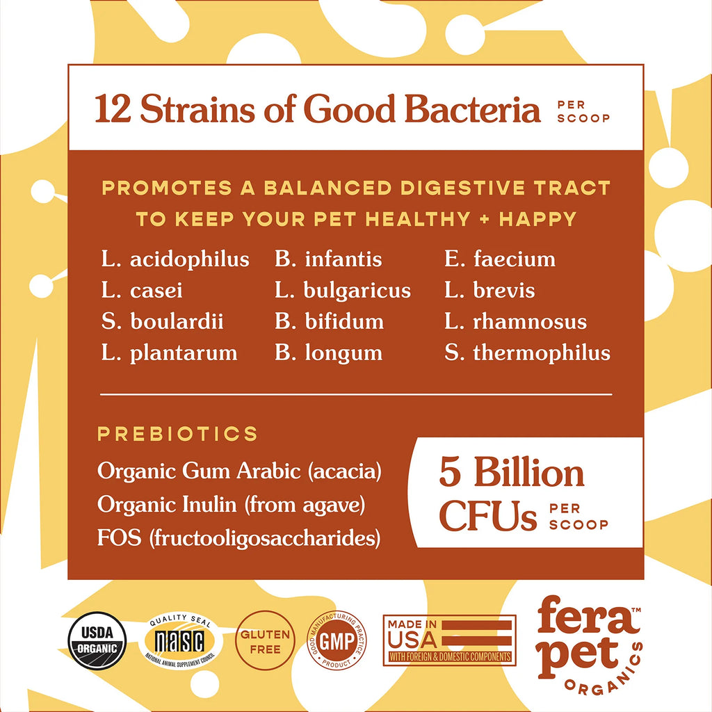 Fera Pet Organics - USDA Organic Probiotics with Prebiotics