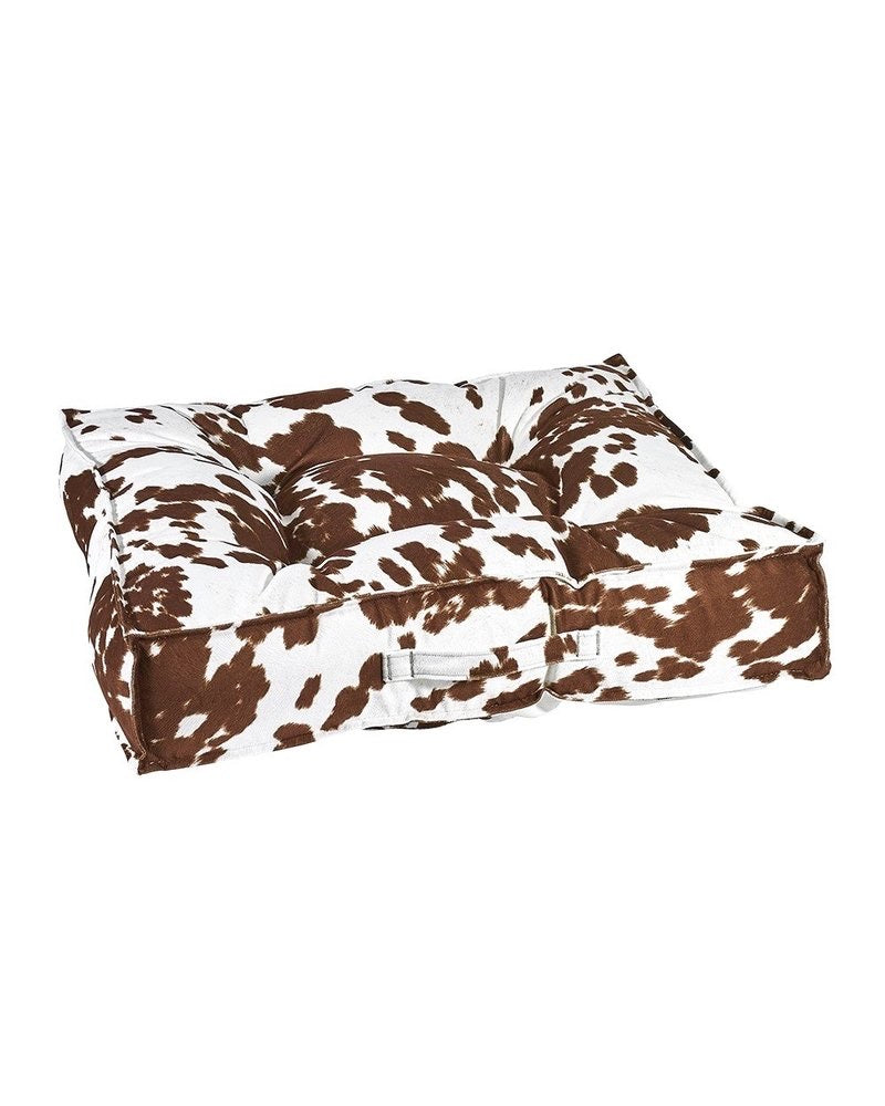 Bowsers Square Bed - Faux Cow Hide Brown
