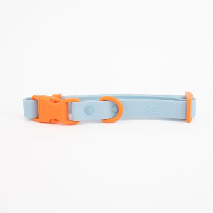 Approved by Fritz - Baby Blue/Orange Collar