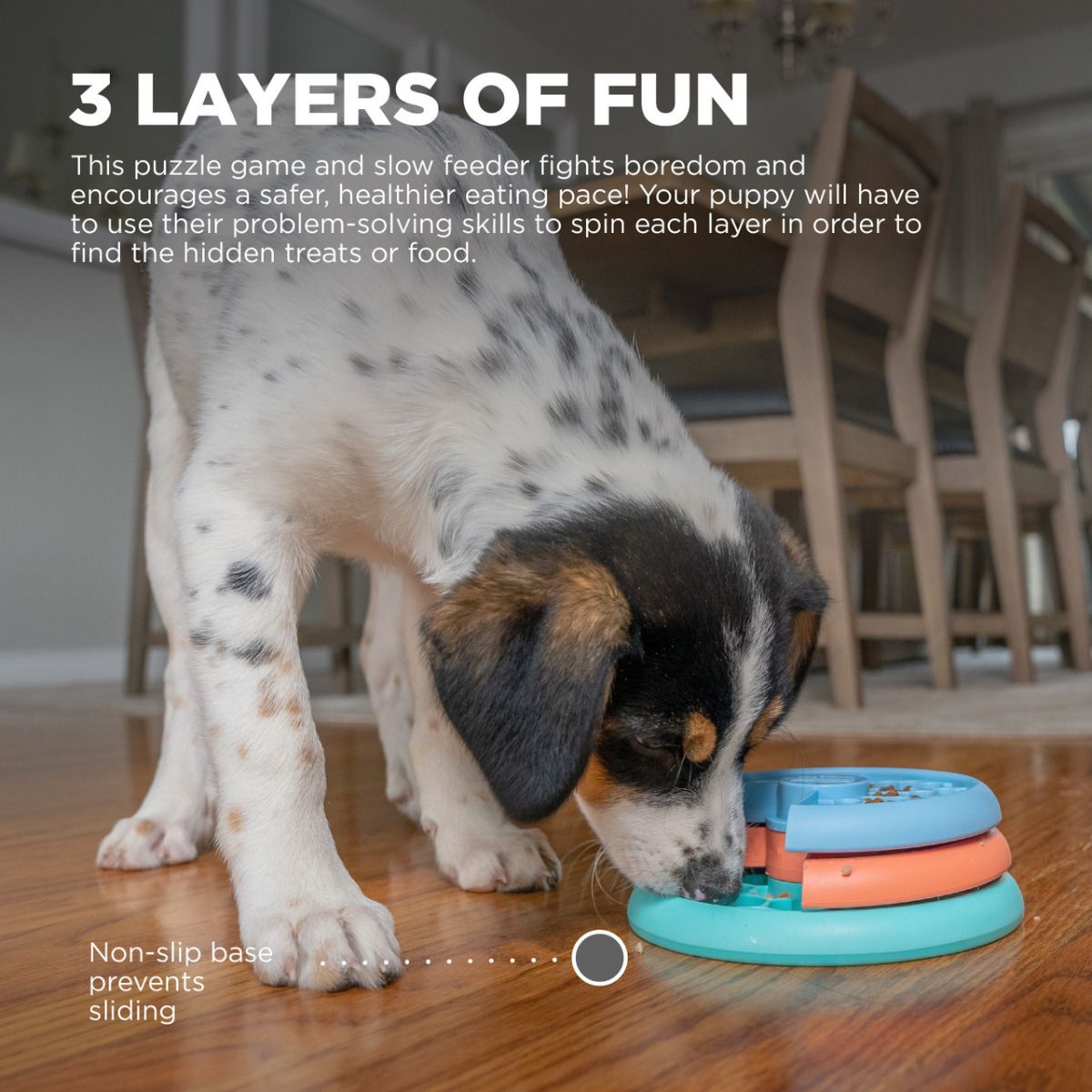 Nina Ottosson by Outward Hound Lickin' Layers Jogo de quebra-cabeça  interativo para cães e alimentador lento