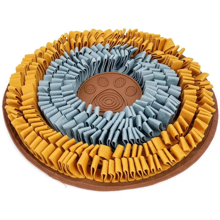 Injoya Cookie Snuffle Mat and Lick Mat - Blue and Orange