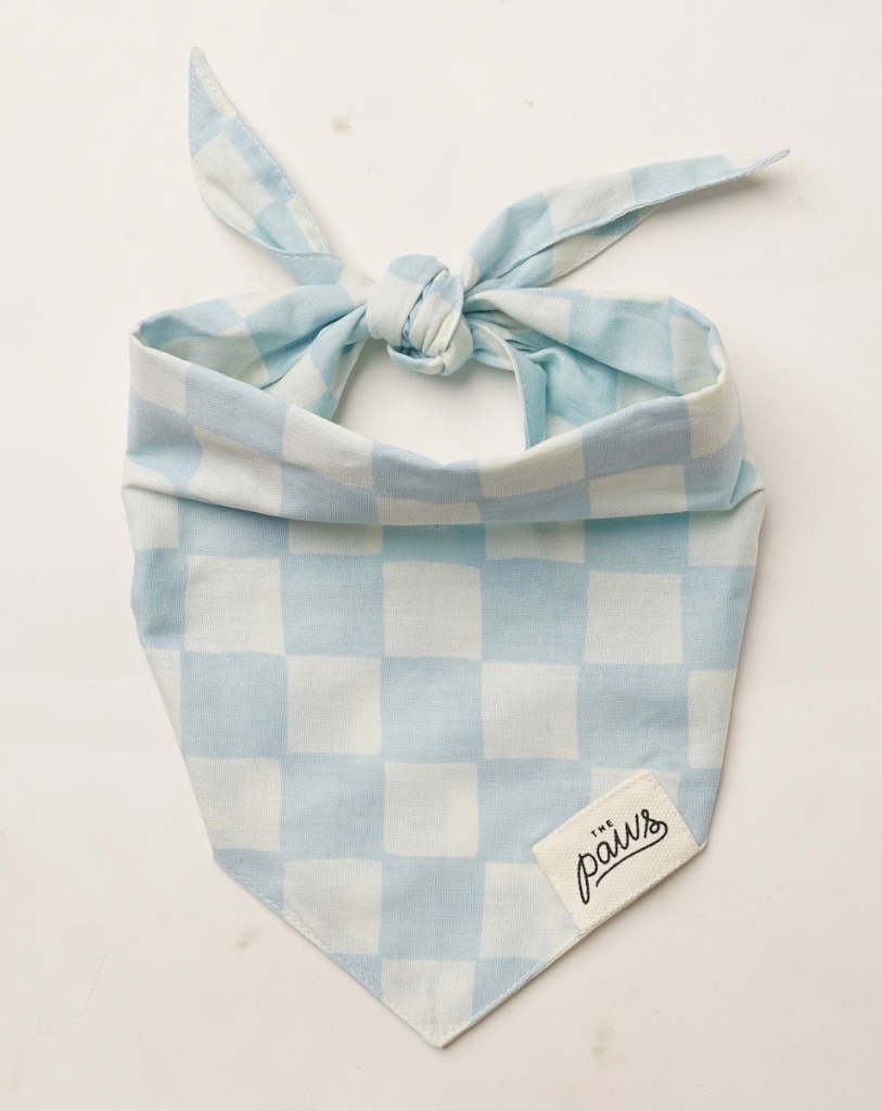 The Paws Bandana - Baby Blue Checkers
